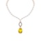 23.33 Ctw SI2/I1 Lemon Topaz And Diamond 14k Rose Gold Victorian Style Necklace