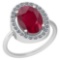 2.76 Ctw Ruby And Diamond SI2/I1 14K White Gold Vintage Style Ring