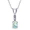 0.46 Carat 14K Solid White Gold Another Victory Aquamarine Diamond Necklace