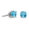 Certified 3 mm Petite Round Blue Topaz Stud Earrings in 14k White Gold 0.22 CTW