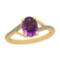 1.37 Ctw Amethyst And Diamond I2/I3 14K Yellow Gold Vintage Style Ring