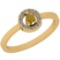 0.24 Ct Natural Yellow Diamond I2/I3And White Diamond I2/I3 10K Yellow Gold Engagement Halo Ring