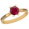 0.66 Ctw VS/SI1 Ruby And Diamond 14K Yellow Gold Ring