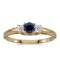 Certified 10k Yellow Gold Round Sapphire And Diamond Ring 0.23 CTW