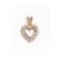 Certified 14K Yellow Gold Diamond Heart Pendant
