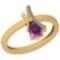 0.54 Ctw Amethyst And Diamond I2/I3 10K Yellow Gold Vintage Style Ring