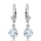 3.1 Carat 14K Solid White Gold Complacency Aquamarine Earrings