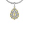 1.15 Ctw I2/I3 Treated Fancy Yellow And White Diamond 14K White Gold Necklace