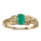 Certified 14k Yellow Gold Oval Emerald Ring 0.31 CTW