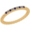 0.10 Ctw SI2/I1 Blue Sapphire And Diamond 14K Yellow Gold Band Ring