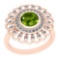 1.49 Ctw Peridot And Diamond I2/I3 10k Rose Gold Vintage Style Ring