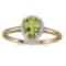 Certified 10k Yellow Gold Pear Peridot And Diamond Ring