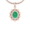 2.00 Ctw Emerald 14K Rose Gold Necklace