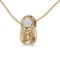 Certified 14k Yellow Gold Round Opal Baby Bootie Pendant