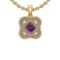 0.41 Ctw VS/SI1 Amethyst And Diamond 10K Yellow Gold Necklace