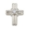 Certified 14K White Gold Princess Diamond Cross Pendant