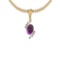 Certified 8.45 Ctw I2/I3 Amethyst And Diamond 14K Yellow Gold Pendant