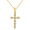 Certified 14K Yellow Gold Diamond Cross Pendant with 18
