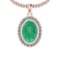 2.86 Ctw Emerald And Diamond I2/I3 14K Rose Gold Pendant