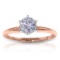 14K Solid Rose Gold Solitaire Ring with0.75 Carat Natural Diamond