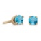 Certified 3 mm Petite Round Natural Blue Topaz Stud Earrings in 14k Yellow Gold 0.22 CTW