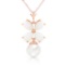 14K Solid Rose Gold Necklace with Natural Opals & pearl
