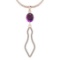 1.42 Ctw VS/SI1 Amethyst And Diamond 10K Rose Gold Necklace