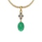 2.84 Ctw Emerald And Diamond I2/I3 14K Yellow Gold Victorian Pendant