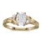Certified 10k Yellow Gold Oval White Topaz And Diamond Ring