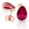 3.5 CTW 14K Solid Rose Gold Allure Ruby Stud Earrings