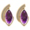 Certified 7.73 Ctw I2/I3 Amethyst And Diamond 14K Yellow Gold Earrings