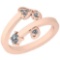 0.27 Ctw VS/SI1 Diamond Platinum 14K Rose Gold Plated Ring