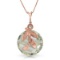 14K Solid Rose Gold Necklace withNatural Green Amethyst & Diamond