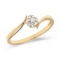 Certified 10K Yellow Gold Diamond Cluster Ring 0.08 CTW