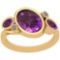 3.07 Ctw Amethyst And Diamond I2/I3 10K Yellow Gold Vintage Style Ring