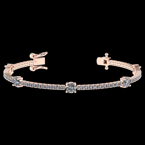 2.10 Ctw SI2/I1 Diamond Style 14K Rose Gold Bracelet