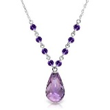 11.5 Carat 14K Solid White Gold You Intoxicate Me Amethyst Necklace