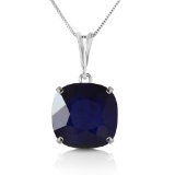 4.83 Carat 14K Solid White Gold Necklace Cushion Shape Sapphire