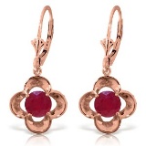 1.1 Carat 14K Solid Rose Gold Ruby Bloom Earrings