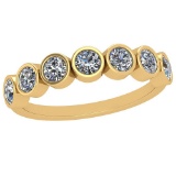 0.55 Ctw Diamond I2/I3 Style Bezel Set 14K Yellow Gold Eternity Band Ring