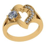 0.71 Ctw VS/SI1 Diamond 14K Yellow Gold Vintage Ring