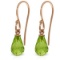 14K Solid Rose Gold Fish Hook Earrings with Peridots