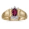 Certified 10k Yellow Gold Oval Rhodolite Garnet And Diamond Ring