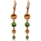 14K Solid Rose Gold Chandelier Earrings with Citrines & Peridots