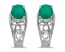 Certified 14k White Gold Round Emerald And Diamond Earrings