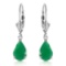 2 CTW 14K Solid White Gold Rivalry Emerald Earrings