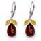 13 Carat 14K Solid White Gold Leverback Earrings Citrine Garnet