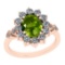 2.88 Ctw VS/SI1 Peridot And Diamond 10K Rose Gold Vintage Ring