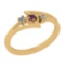 0.10 Ctw I2/I3 Amethyst And Diamond 10K Yellow Gold three Stone Ring