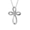 Certified 14K White Gold Princess Diamond Cross Pendant